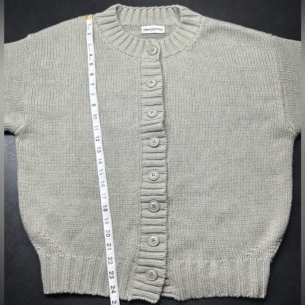 Princess Polly Size 6 Grey Edern Button Up Cardigan - Picture 6 of 6